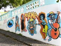Graffit in São Filipe on Fogo Graffiti in São Filipe on Fogo