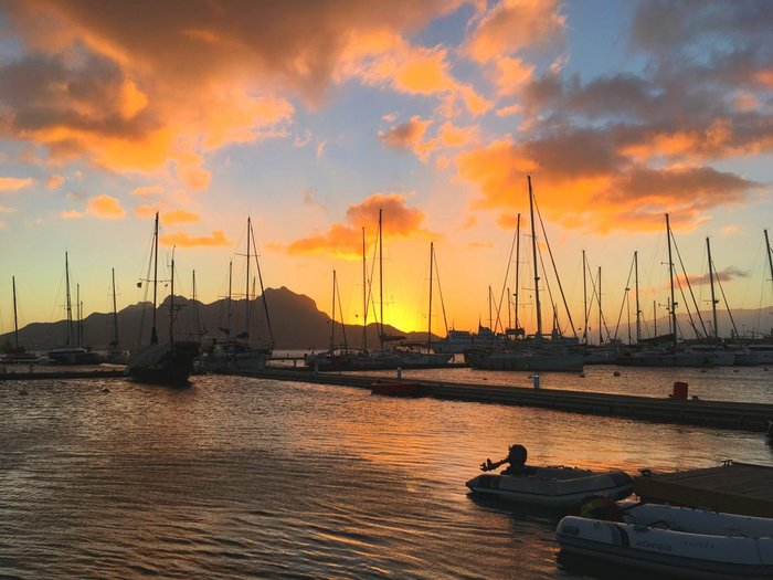 Sunset at the marina in Mindelo on Sao Vicente