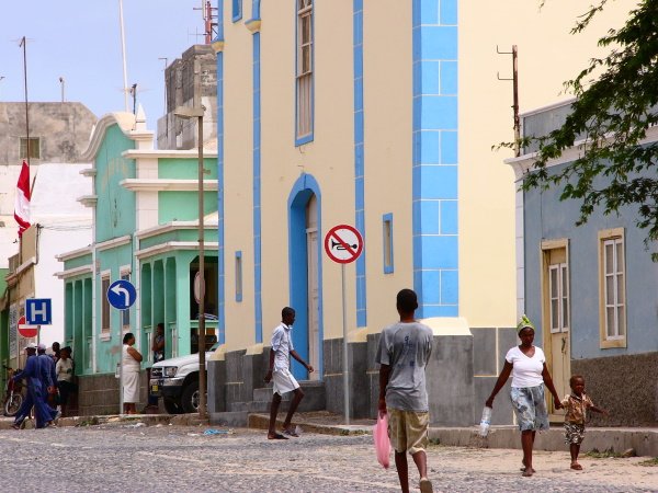 Sal Rei auf Boa Vista Strassenszene im Hauptort Sal rei