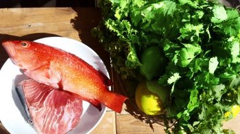 Kulinarisches auf den Kapverden - Fischrezept frische Zutaten vom Markt für ein Fischrezept