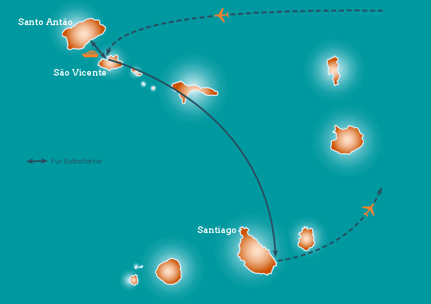 itinerary self drivers trips - map